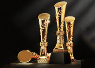 طلا پوشیده شده Polyresin جایزه سیلندر شکل پاداش سال برای کارکنان شرکت