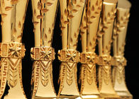 طلا پوشیده شده Polyresin جایزه سیلندر شکل پاداش سال برای کارکنان شرکت