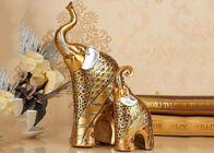 مجسمه منزل دکوراسیون منزل رزین حیوانات صنایع دستی طلای مجسمه مجسمه فیل رنگی