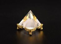 جوایز کریستالی شیشه ای K9 White اندازه سفارشی با پایه فلزی طلا