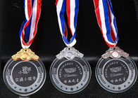 دانشجویان مدالهای ورزشی سفارشی کریستالی متون انفجار شن و ماسه با روبان چاپی رنگی
