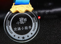دانشجویان مدالهای ورزشی سفارشی کریستالی متون انفجار شن و ماسه با روبان چاپی رنگی