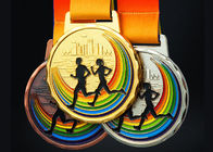 ماراتن مسابقه ورزش مدالها و نوارها مواد رنگی روی آلیاژ رنگارنگ